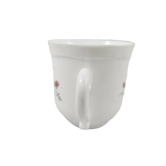 Acropal France White with Floral Accent 6 Oz Coffee Tea Mugs Cups – Set of 4 - Picture 13 of 16